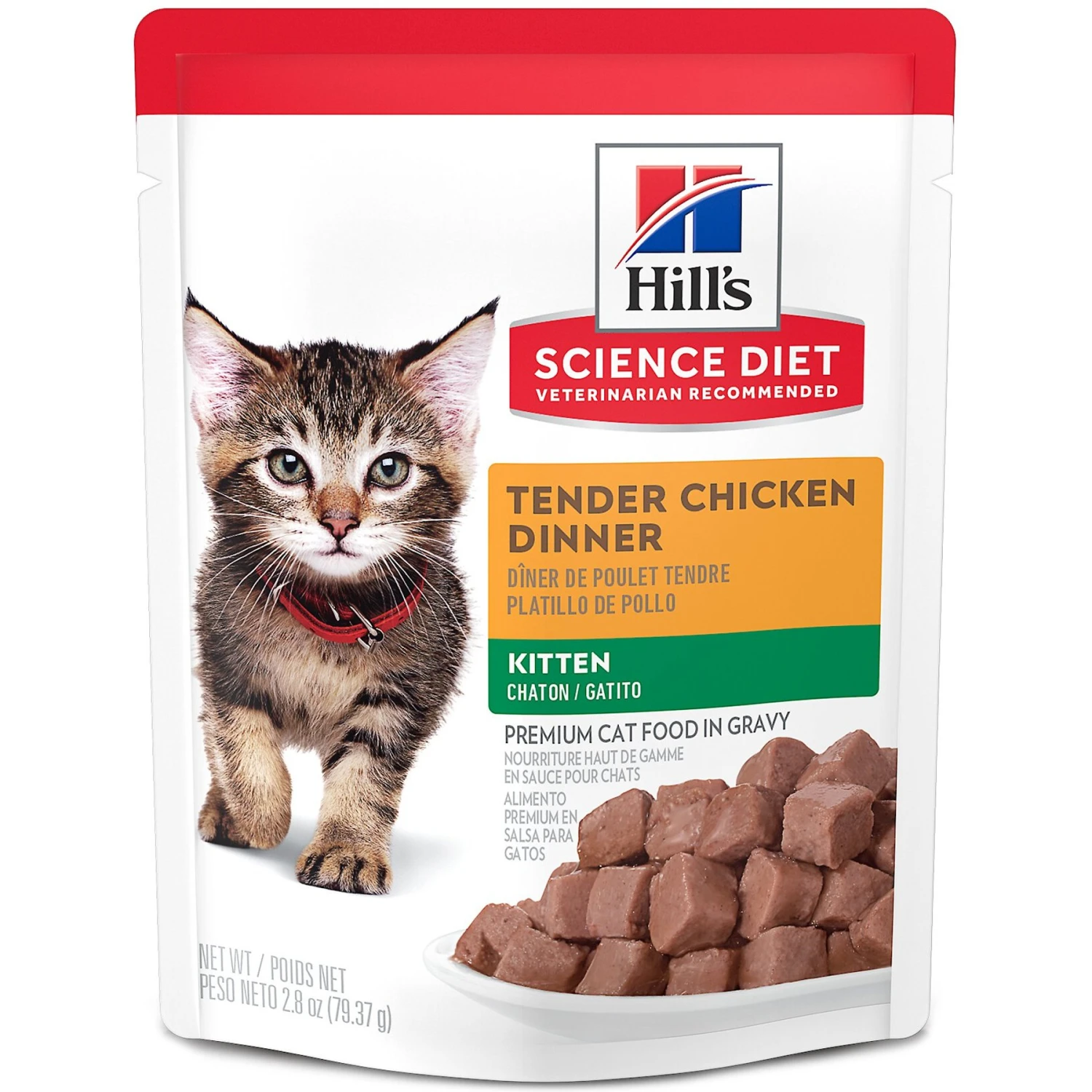 Hill's Science Diet Kitten Tender Chicken Recipe Cat Food, 2.8-oz Pouch, Case Of 24 1 Hill's Science Diet Kitten Tender Chicken Recipe Cat Food, 2.8-oz Pouch, Case Of 24