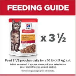 Hill's Science Diet Adult Chicken & Spinach Casserole Recipe Cat Food, 2.8-oz Pouch, Case Of 24 16 Hill's Science Diet Adult Chicken & Spinach Casserole Recipe Cat Food, 2.8-oz Pouch, Case Of 24 -Wellness Sales 218067 PT7. AC SS1800 V1598157088