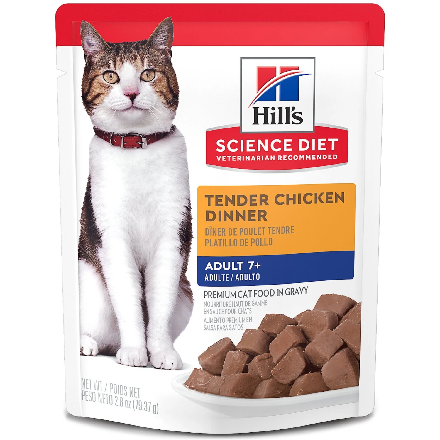 Hill's Science Diet Adult 7+ Tender Chicken Recipe Cat Food, 2.8-oz Pouch, Case Of 24 1 Hill's Science Diet Adult 7+ Tender Chicken Recipe Cat Food, 2.8-oz Pouch, Case Of 24