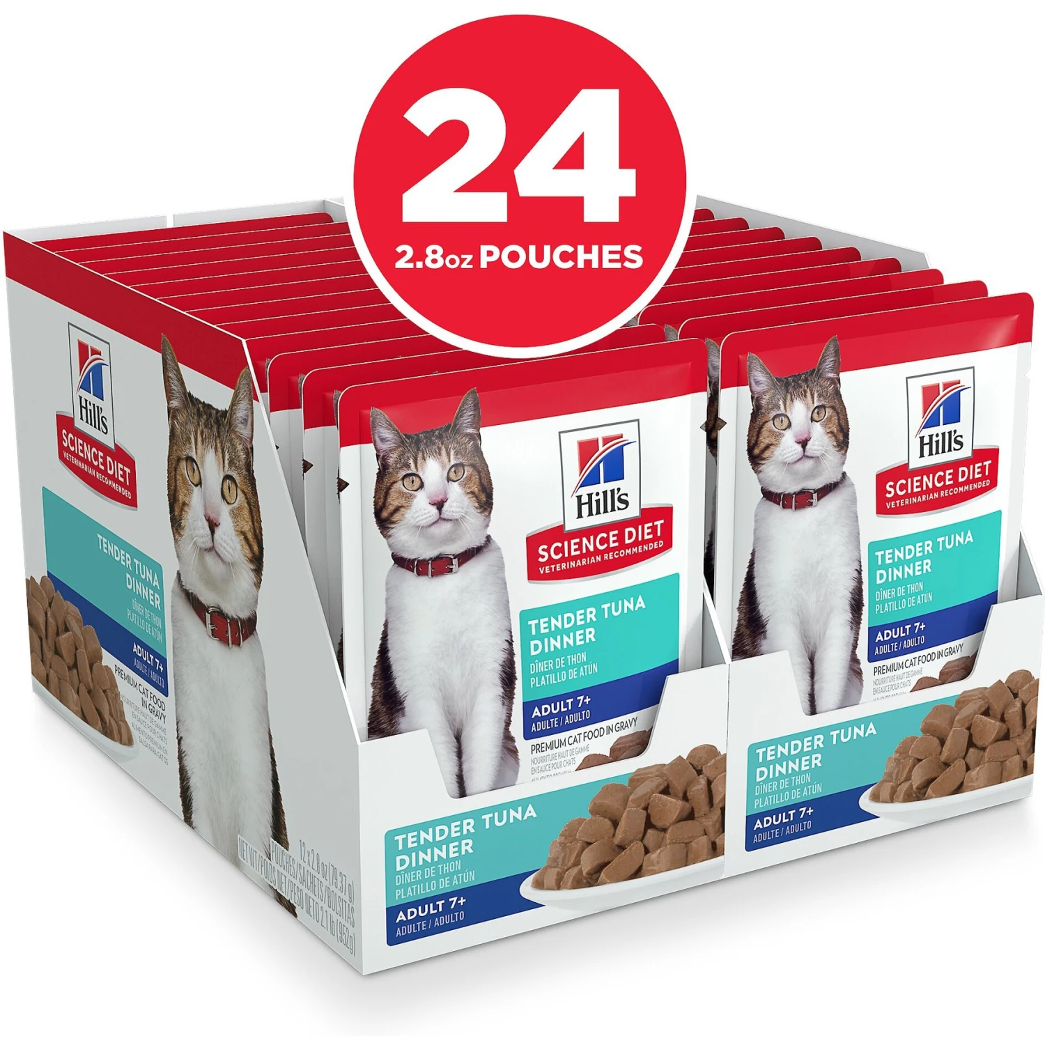 Hill's Science Diet Adult 7+ Tender Tuna Recipe Cat Food, 2.8-oz Pouch, Case Of 24 3 Hill's Science Diet Adult 7+ Tender Tuna Recipe Cat Food, 2.8-oz Pouch, Case Of 24 - Image 3