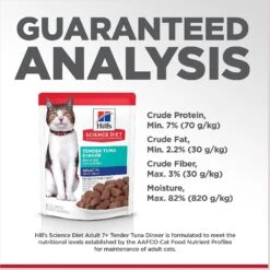 Hill's Science Diet Adult 7+ Tender Tuna Recipe Cat Food, 2.8-oz Pouch, Case Of 24 15 Hill's Science Diet Adult 7+ Tender Tuna Recipe Cat Food, 2.8-oz Pouch, Case Of 24 -Wellness Sales 218073 PT6. AC SS1800 V1598157080