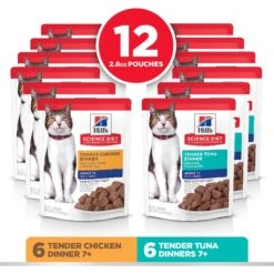 Hill's Science Diet Adult 7+ Tender Dinner Variety Pack Cat Food, 2.8-oz Pouch, Case Of 12 11 Hill's Science Diet Adult 7+ Tender Dinner Variety Pack Cat Food, 2.8-oz Pouch, Case Of 12 -Wellness Sales 218077 PT2. AC SS1800 V1581441186