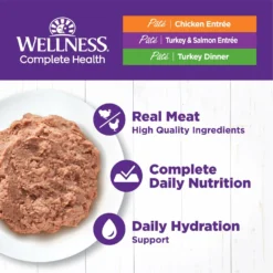 Wellness Chicken & Turkey Pate Favorites Canned Cat Food, 3-oz, Case Of 24 -Wellness Sales 218313 PT2. AC SS1800 V1666651622