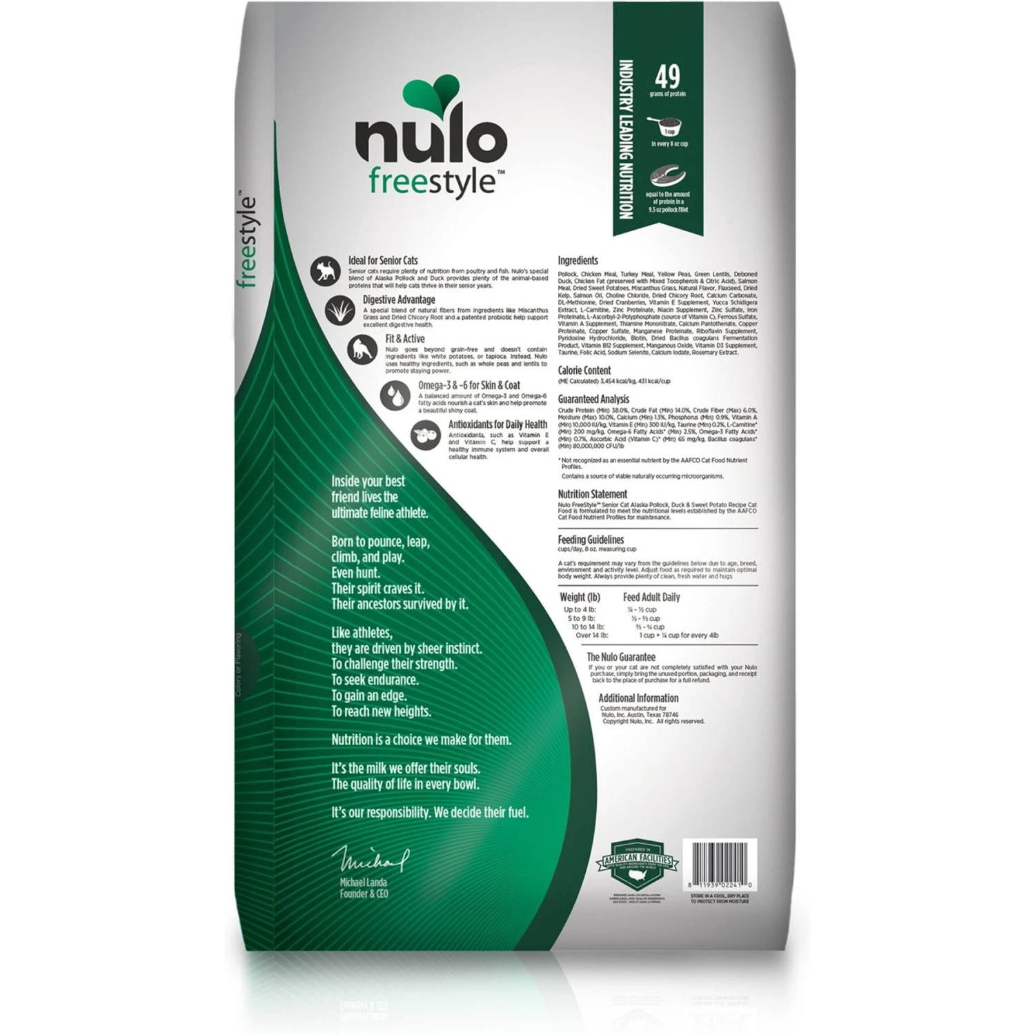 Nulo Freestyle Senior Alaska Pollock, Duck & Sweet Potato Recipe Grain-Free Dry Cat Food 2 Nulo Freestyle Senior Alaska Pollock, Duck & Sweet Potato Recipe Grain-Free Dry Cat Food - Image 2