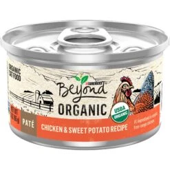 Purina Beyond High Protein Organic Chicken & Sweet Potato Recipe Pate Wet Cat Food, 3-oz Can, Case Of 12