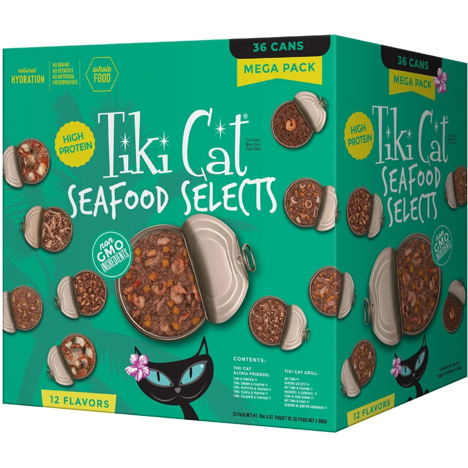 Tiki Cat Seafood Selects Variety Pack Grain-Free Wet Cat Food, 2.8-oz, Case Of 36 1 Tiki Cat Seafood Selects Variety Pack Grain-Free Wet Cat Food, 2.8-oz, Case Of 36