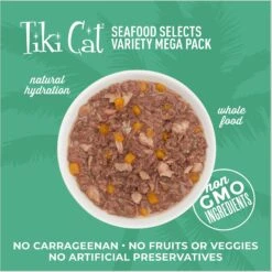 Tiki Cat Seafood Selects Variety Pack Grain-Free Wet Cat Food, 2.8-oz, Case Of 36 13 Tiki Cat Seafood Selects Variety Pack Grain-Free Wet Cat Food, 2.8-oz, Case Of 36 -Wellness Sales 254321 PT4. AC SS1800 V1672952375
