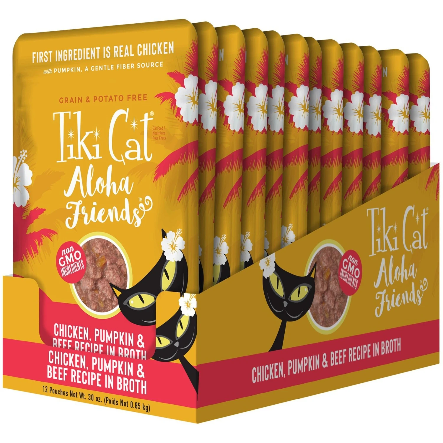 Tiki Cat Aloha Friends Chicken, Pumpkin & Beef Recipe In Broth Grain-Free Wet Cat Food 2 Tiki Cat Aloha Friends Chicken, Pumpkin & Beef Recipe In Broth Grain-Free Wet Cat Food - Image 2