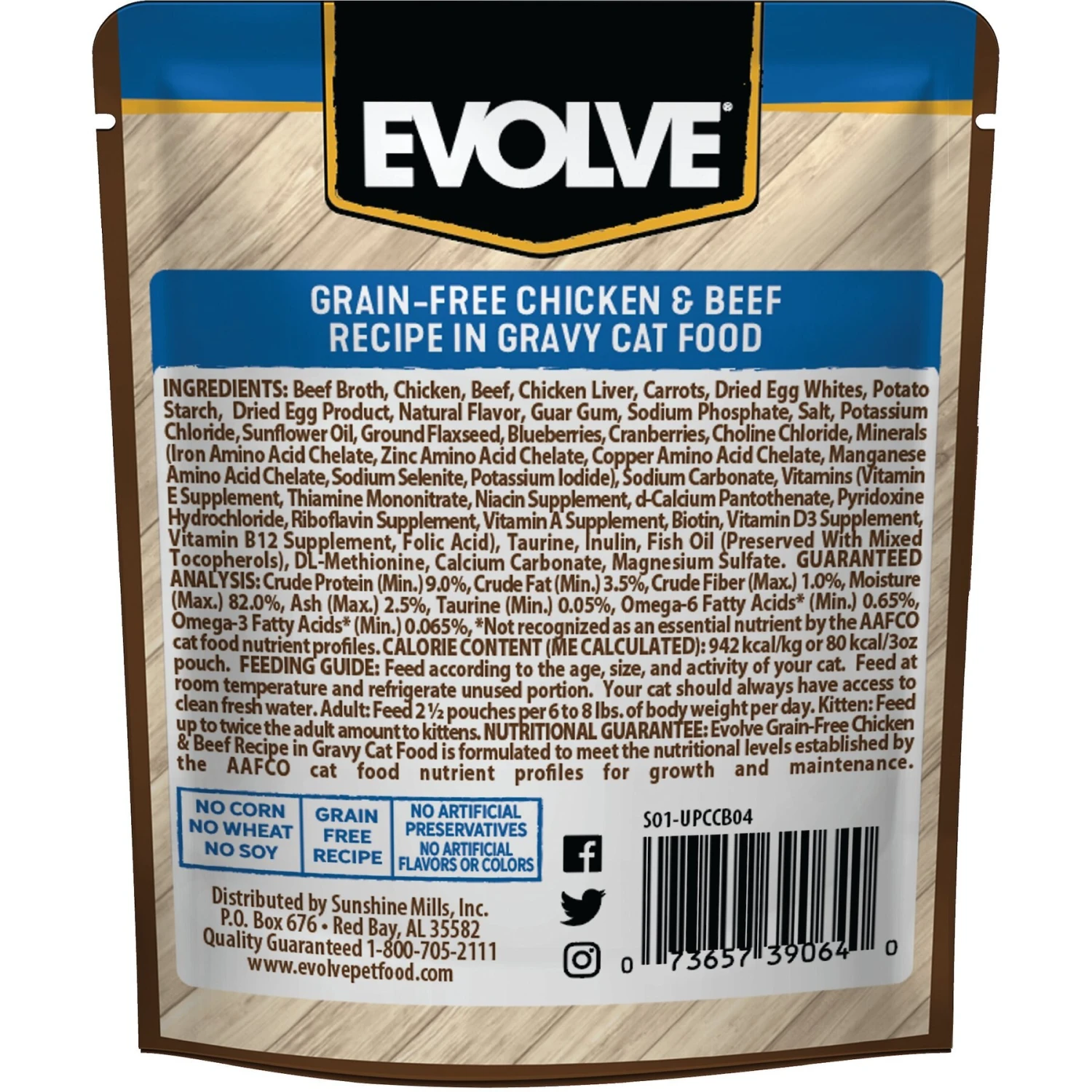 Evolve Chicken & Beef Recipe In Gravy Grain-Free Wet Pouch Cat Food, 3-oz Pouch, Case Of 24 2 Evolve Chicken & Beef Recipe In Gravy Grain-Free Wet Pouch Cat Food, 3-oz Pouch, Case Of 24 - Image 2