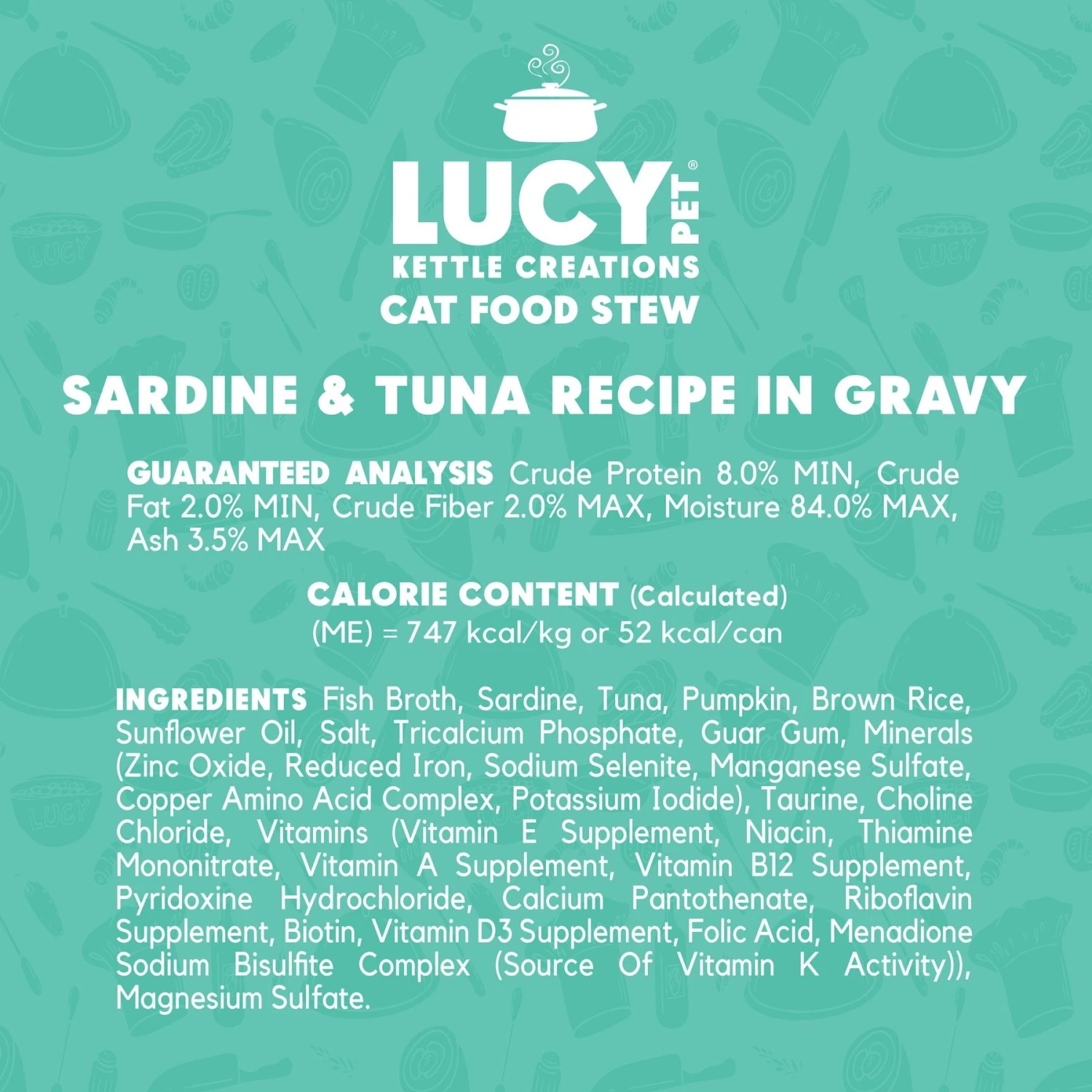Lucy Pet Products Kettle Creations Sardine & Tuna Recipe In Gravy Wet Cat Food, 2.47-oz Can, Case Of 12 5 Lucy Pet Products Kettle Creations Sardine & Tuna Recipe In Gravy Wet Cat Food, 2.47-oz Can, Case Of 12 - Image 5