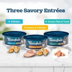 Blue Buffalo Tastefuls Chicken, Turkey & Chicken & Ocean Fish & Tuna Entrées Variety Pack Pate Wet Cat Food, 5.5-oz Can, Case Of 12 -Wellness Sales 264517 PT3. AC SS1800 V1608350541