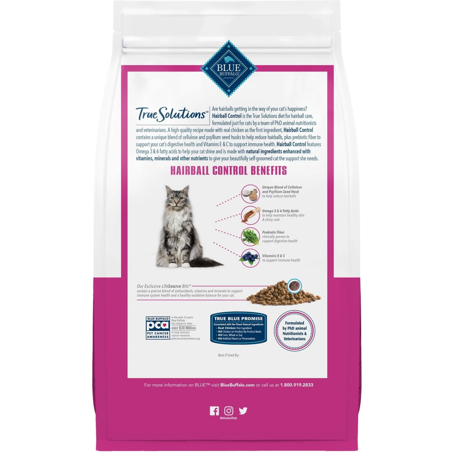 Blue Buffalo True Solutions Hairball Control Chicken Adult Dry Cat Food 2 Blue Buffalo True Solutions Hairball Control Chicken Adult Dry Cat Food - Image 2
