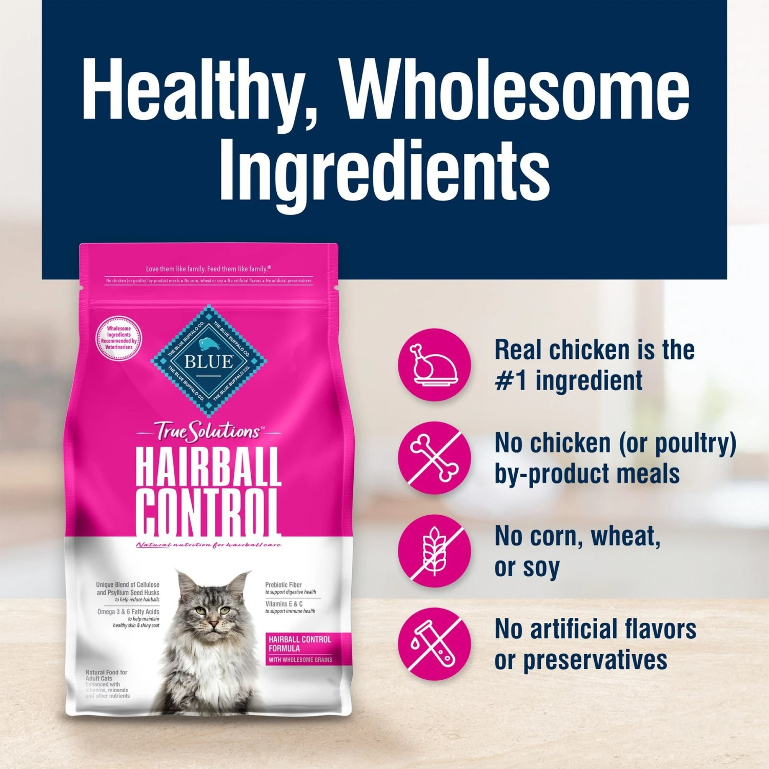 Blue Buffalo True Solutions Hairball Control Chicken Adult Dry Cat Food 6 Blue Buffalo True Solutions Hairball Control Chicken Adult Dry Cat Food - Image 6