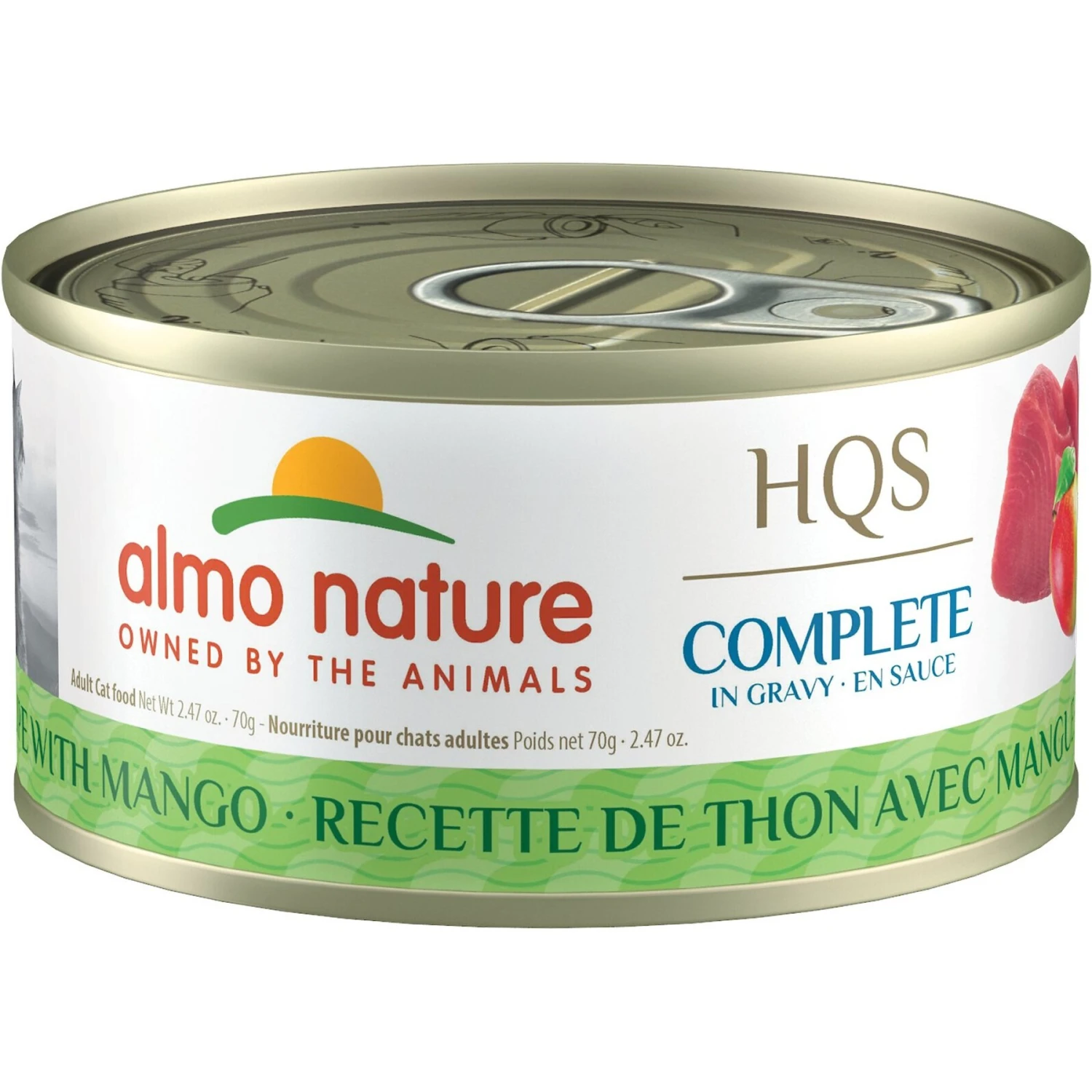 Almo Nature HQS Complete Tuna With Mango Wet Cat Food, 2.47-oz Can, Case Of 12 1 Almo Nature HQS Complete Tuna With Mango Wet Cat Food, 2.47-oz Can, Case Of 12