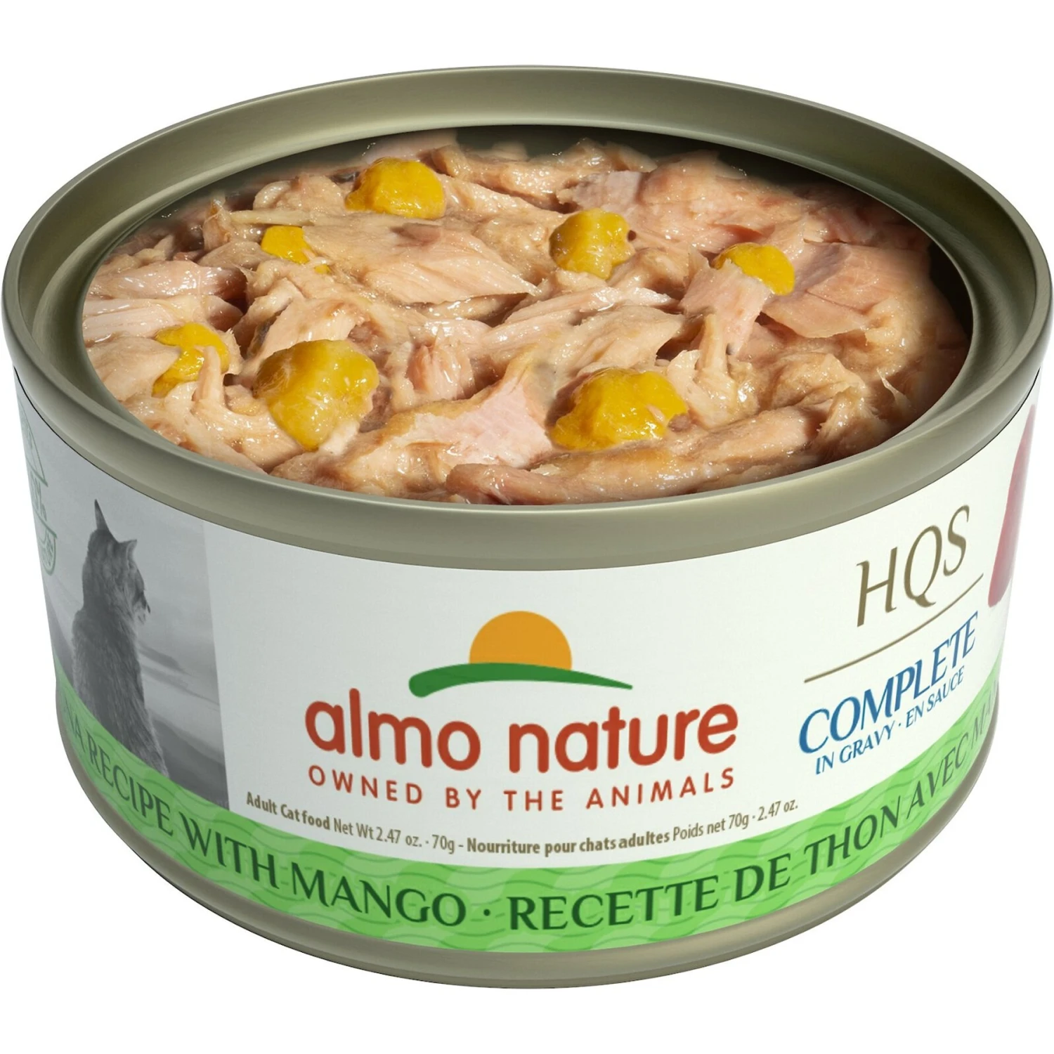 Almo Nature HQS Complete Tuna With Mango Wet Cat Food, 2.47-oz Can, Case Of 12 2 Almo Nature HQS Complete Tuna With Mango Wet Cat Food, 2.47-oz Can, Case Of 12 - Image 2