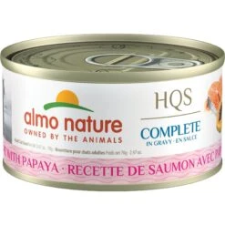 Almo Nature HQS Complete Salmon With Papaya Wet Cat Food, 2.47-oz Can, Case Of 12