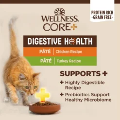 Wellness CORE Digestive Health Chicken & Turkey Pate Variety Pack Grain-Free Wet Cat Food -Wellness Sales 264904 PT2. AC SS1800 V1608682645