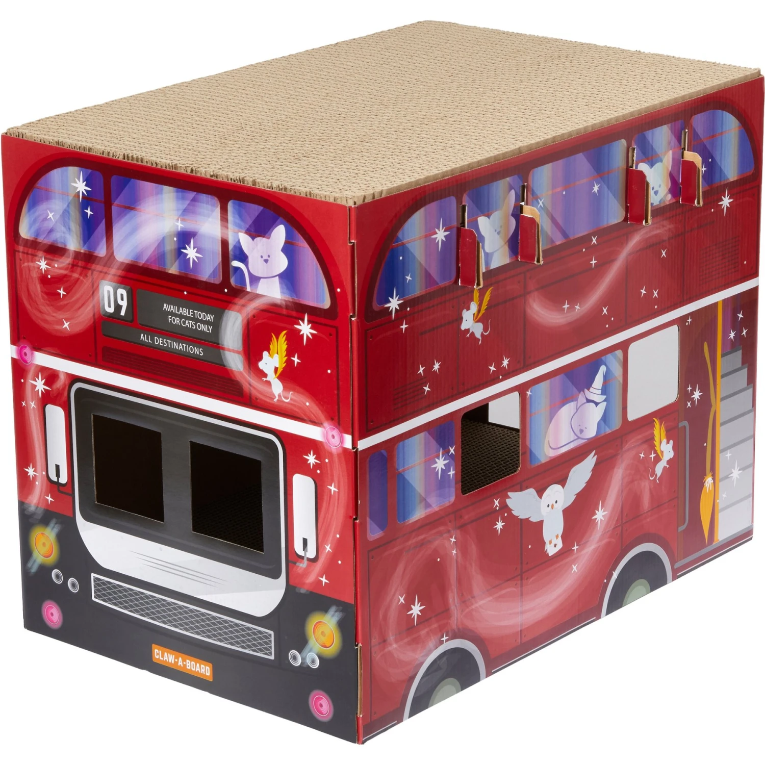 Frisco Magic Bus Cardboard Cat House, 2-Story 1 Frisco Magic Bus Cardboard Cat House, 2-Story
