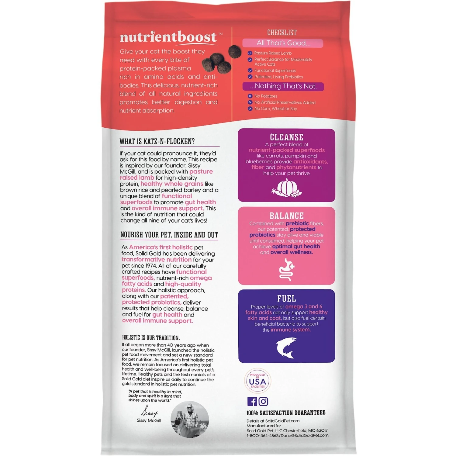 Solid Gold NutrientBoost Katz-N-Flocken Lamb, Brown Rice & Pearled Barley Recipe Dry Cat Food 2 Solid Gold NutrientBoost Katz-N-Flocken Lamb, Brown Rice & Pearled Barley Recipe Dry Cat Food - Image 2