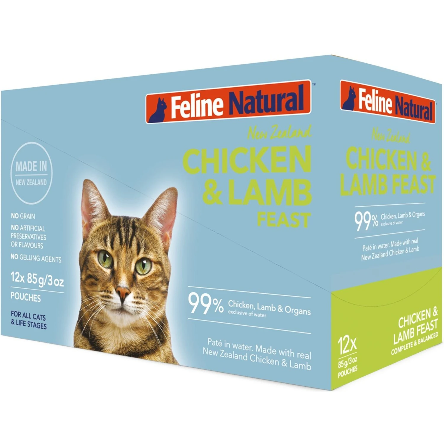 Feline Natural Chicken & Lamb Feast Grain-Free Wet Cat Food, 3-oz Pouch, Case Of 12 1 Feline Natural Chicken & Lamb Feast Grain-Free Wet Cat Food, 3-oz Pouch, Case Of 12