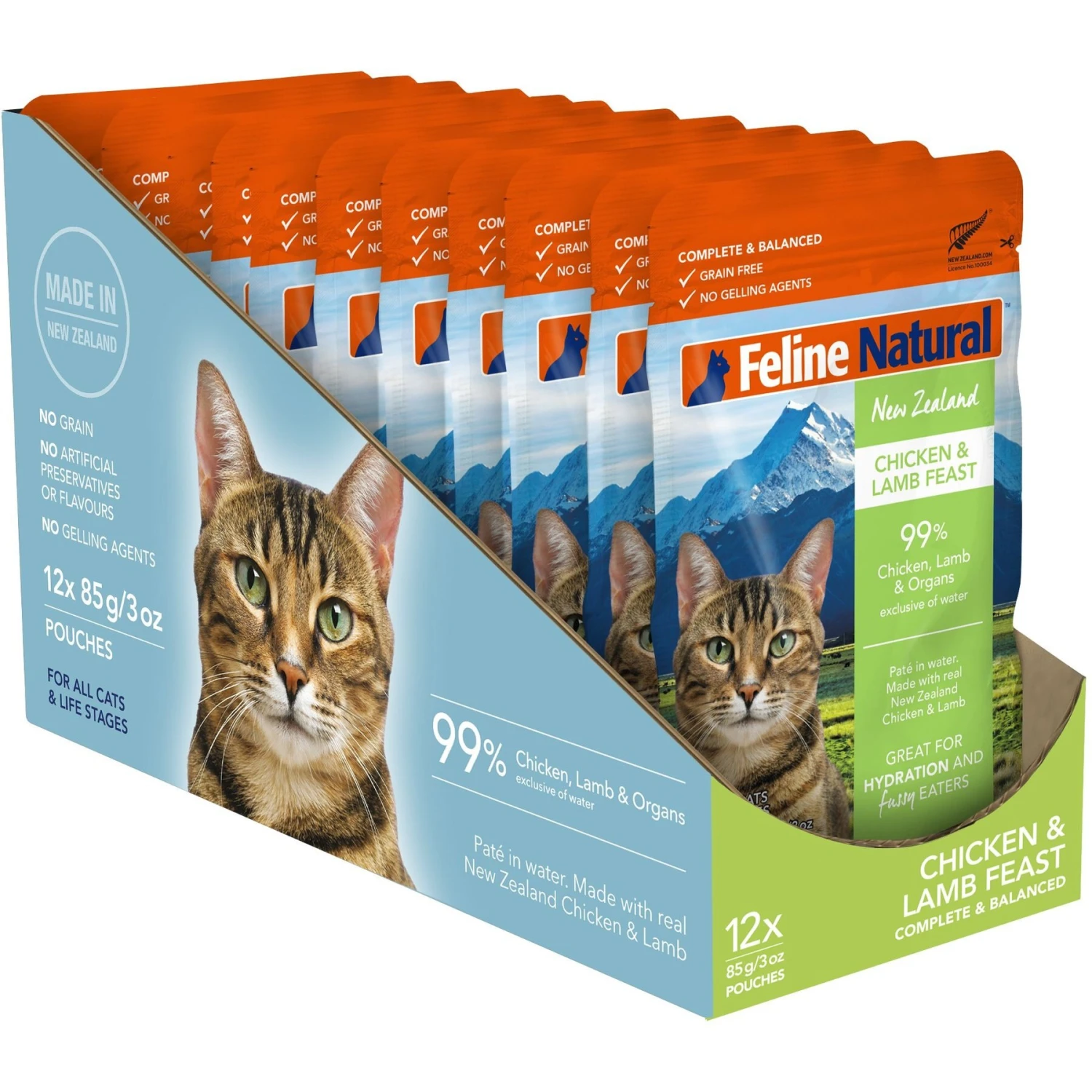 Feline Natural Chicken & Lamb Feast Grain-Free Wet Cat Food, 3-oz Pouch, Case Of 12 2 Feline Natural Chicken & Lamb Feast Grain-Free Wet Cat Food, 3-oz Pouch, Case Of 12 - Image 2