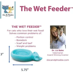 Doc & Phoebe's Cat Co. The Wet Feeder Cat Slow Feeder, Blue -Wellness Sales 279343 PT4. AC SS1800 V1617403898