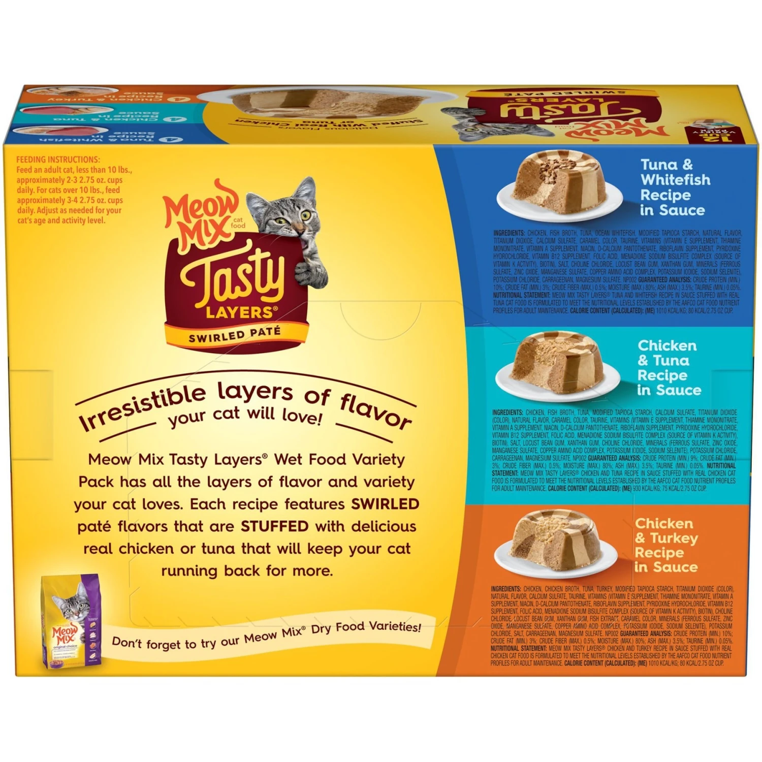 Meow Mix Tasty Layers Variety Pack Swirled Paté Cat Food, 2.75-oz Can, Case Of 12 3 Meow Mix Tasty Layers Variety Pack Swirled Paté Cat Food, 2.75-oz Can, Case Of 12 - Image 3