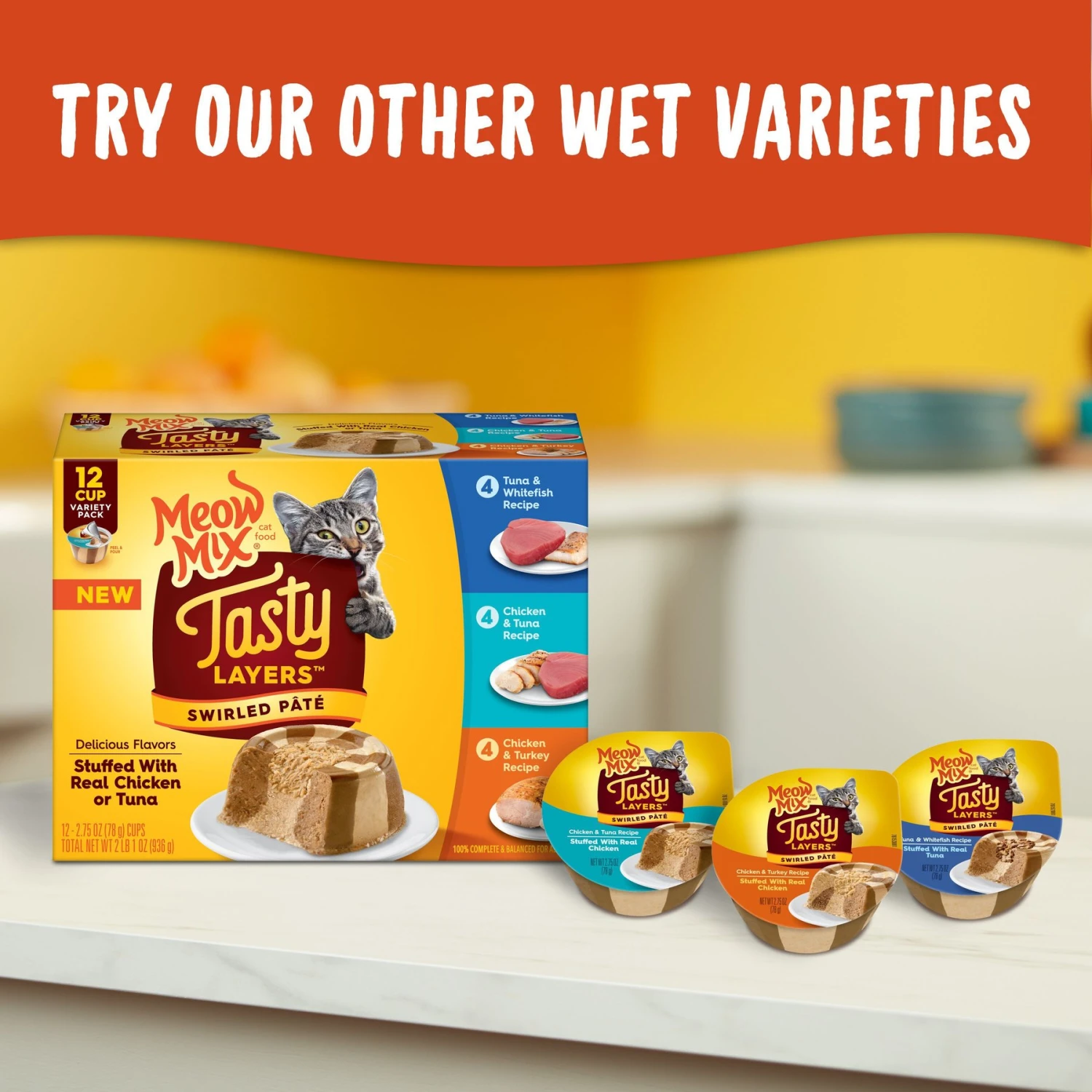 Meow Mix Tasty Layers Chicken & Tuna Recipe Stuffed With Real Chicken Swirled Paté Cat Food, 2.75-oz Can, Case Of 12 7 Meow Mix Tasty Layers Chicken & Tuna Recipe Stuffed With Real Chicken Swirled Paté Cat Food, 2.75-oz Can, Case Of 12 - Image 7