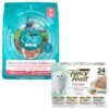 Fancy Feast Tender Feast Variety Pack Canned Kitten Food & Purina ONE +Plus Healthy Kitten Formula Natural Dry Cat Food