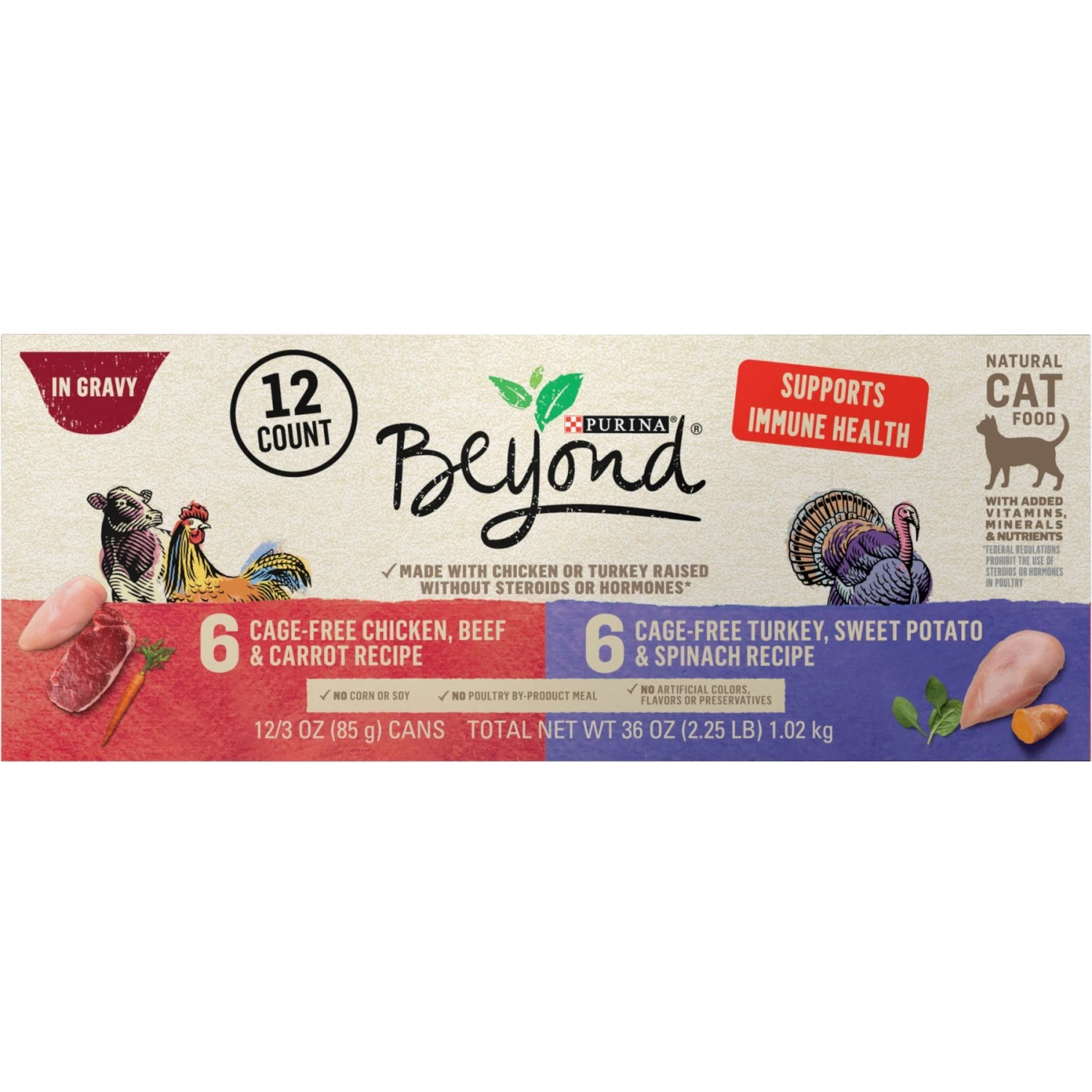 Purina Beyond Chicken & Turkey Variety Pack Wet Cat Food, 3-oz Can, Case Of 12 1 Purina Beyond Chicken & Turkey Variety Pack Wet Cat Food, 3-oz Can, Case Of 12