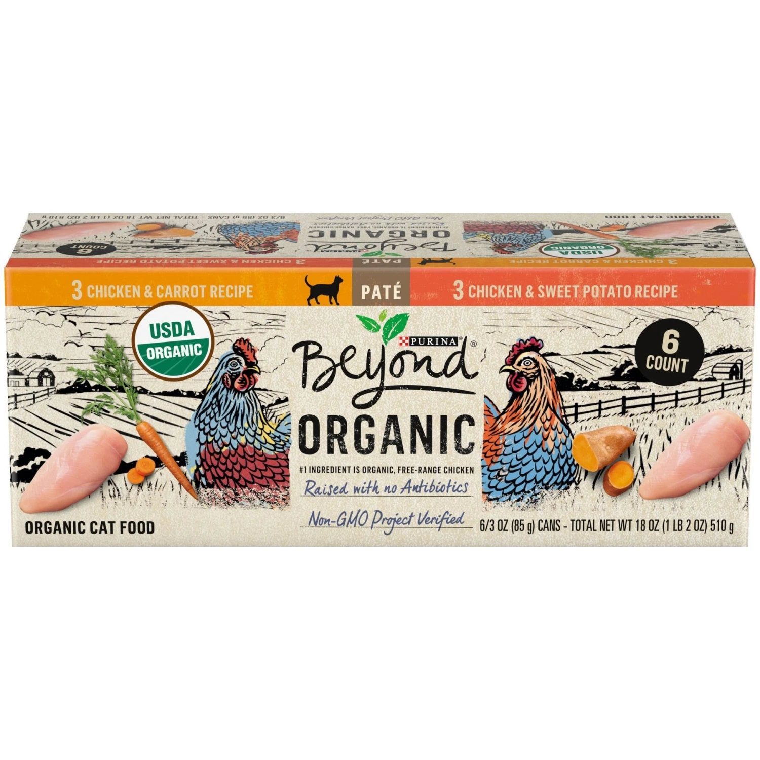 Purina Beyond Organic Chicken Variety Pack Pate Wet Cat Food, 3-oz Can, Case Of 6 1 Purina Beyond Organic Chicken Variety Pack Pate Wet Cat Food, 3-oz Can, Case Of 6