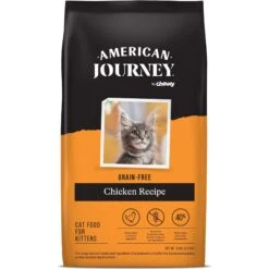 American Journey Kitten Chicken Recipe Grain-Free Dry Cat Food, 5-lb Bag & American Journey Kitten Pate Chicken Recipe Grain-Free Canned Cat Food, 3-oz, Case Of 24 -Wellness Sales 297738 PT5. AC SS1800 V1694613444