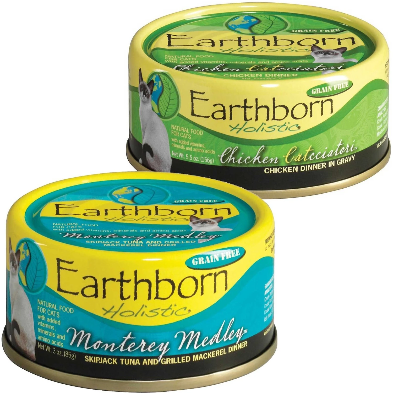 Earthborn Holistic Monterey Medley Grain-Free Natural Canned Cat & Kitten Food & Earthborn Holistic Chicken Catcciatori Grain-Free Natural Adult Canned Cat Food 1 Earthborn Holistic Monterey Medley Grain-Free Natural Canned Cat & Kitten Food & Earthborn Holistic Chicken Catcciatori Grain-Free Natural Adult Canned Cat Food