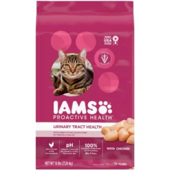 Iams ProActive Health Urinary Tract Health With Chicken Adult Dry Cat Food & Greenies Feline SmartBites Healthy Skin & Fur Natural Chicken Flavor Soft & Crunchy Adult Cat Treats -Wellness Sales 298112 PT5. AC SS1800 V1691776232