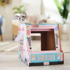 Frisco Ice Cream Truck Cardboard Cat House, 2-Story -Wellness Sales 317729 PT3. AC SS1800 V1676566491