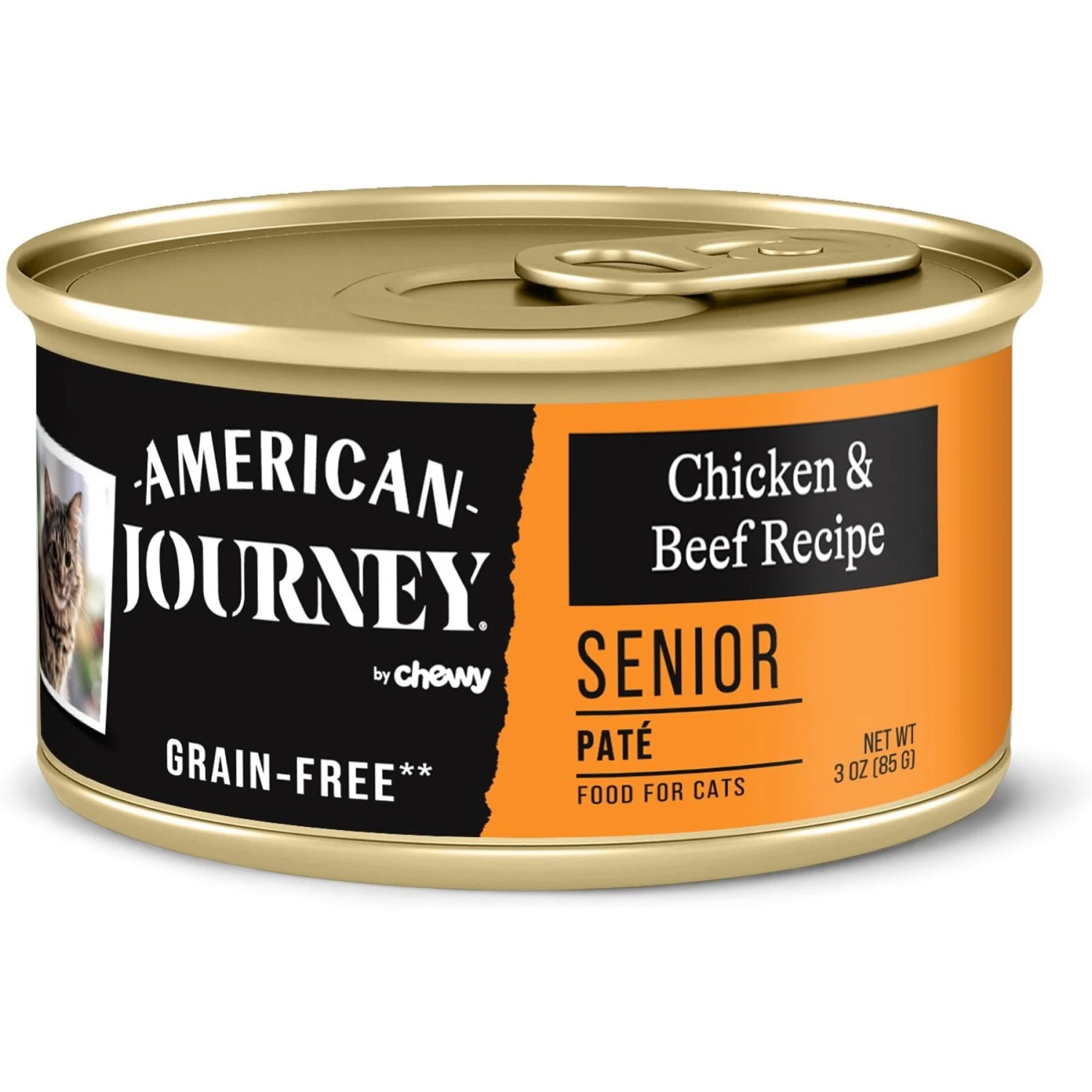 American Journey Senior Pate Chicken & Beef Recipe Canned Cat Food, 3-oz Can, Case Of 24 1 American Journey Senior Pate Chicken & Beef Recipe Canned Cat Food, 3-oz Can, Case Of 24