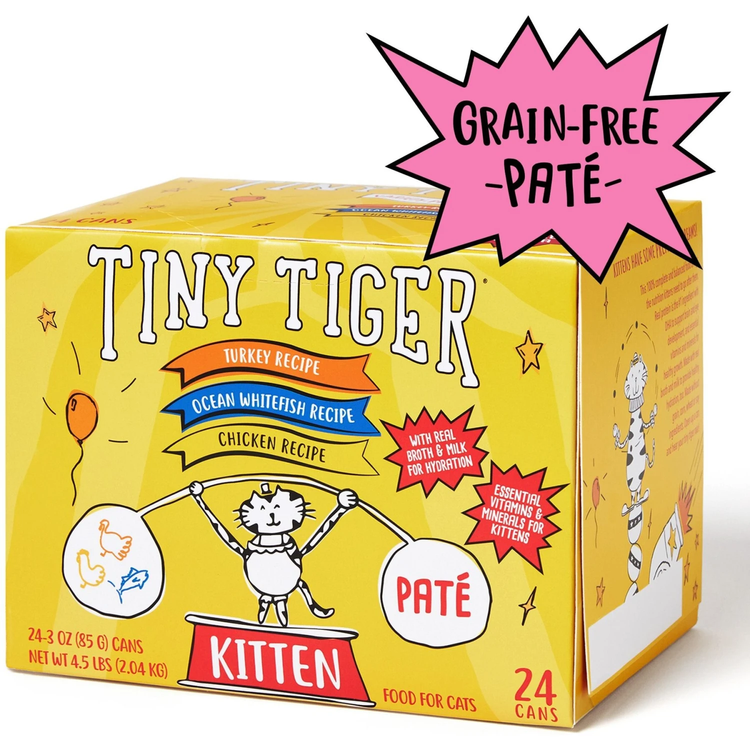 Tiny Tiger, Kitten Classic, Variety Pack, Whitefish & Poultry Pate Recipe, Canned Cat Food 1 Tiny Tiger, Kitten Classic, Variety Pack, Whitefish & Poultry Pate Recipe, Canned Cat Food