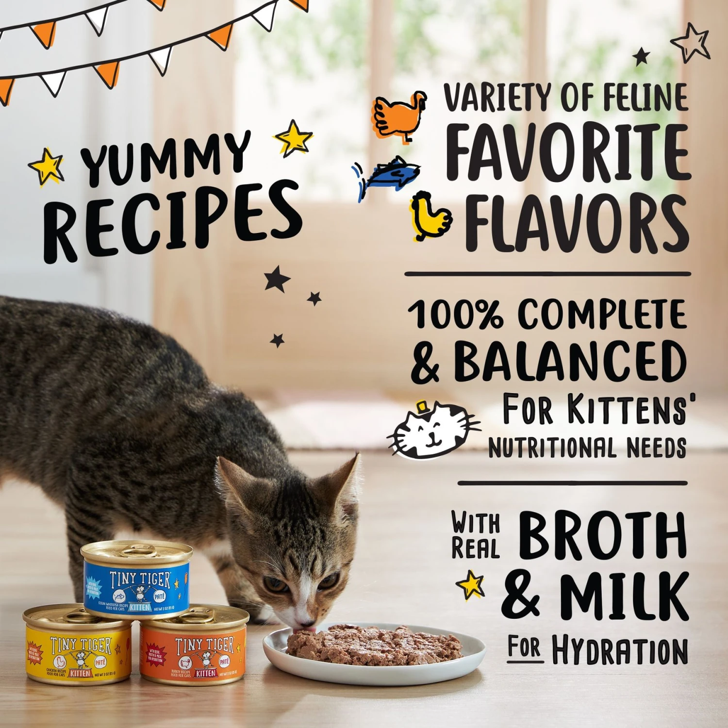 Tiny Tiger, Kitten Classic, Variety Pack, Whitefish & Poultry Pate Recipe, Canned Cat Food 4 Tiny Tiger, Kitten Classic, Variety Pack, Whitefish & Poultry Pate Recipe, Canned Cat Food - Image 4