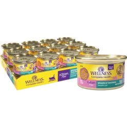 Wellness Complete Health Kitten Whitefish & Tuna Formula Grain-Free Canned Cat Food, Case Of 24