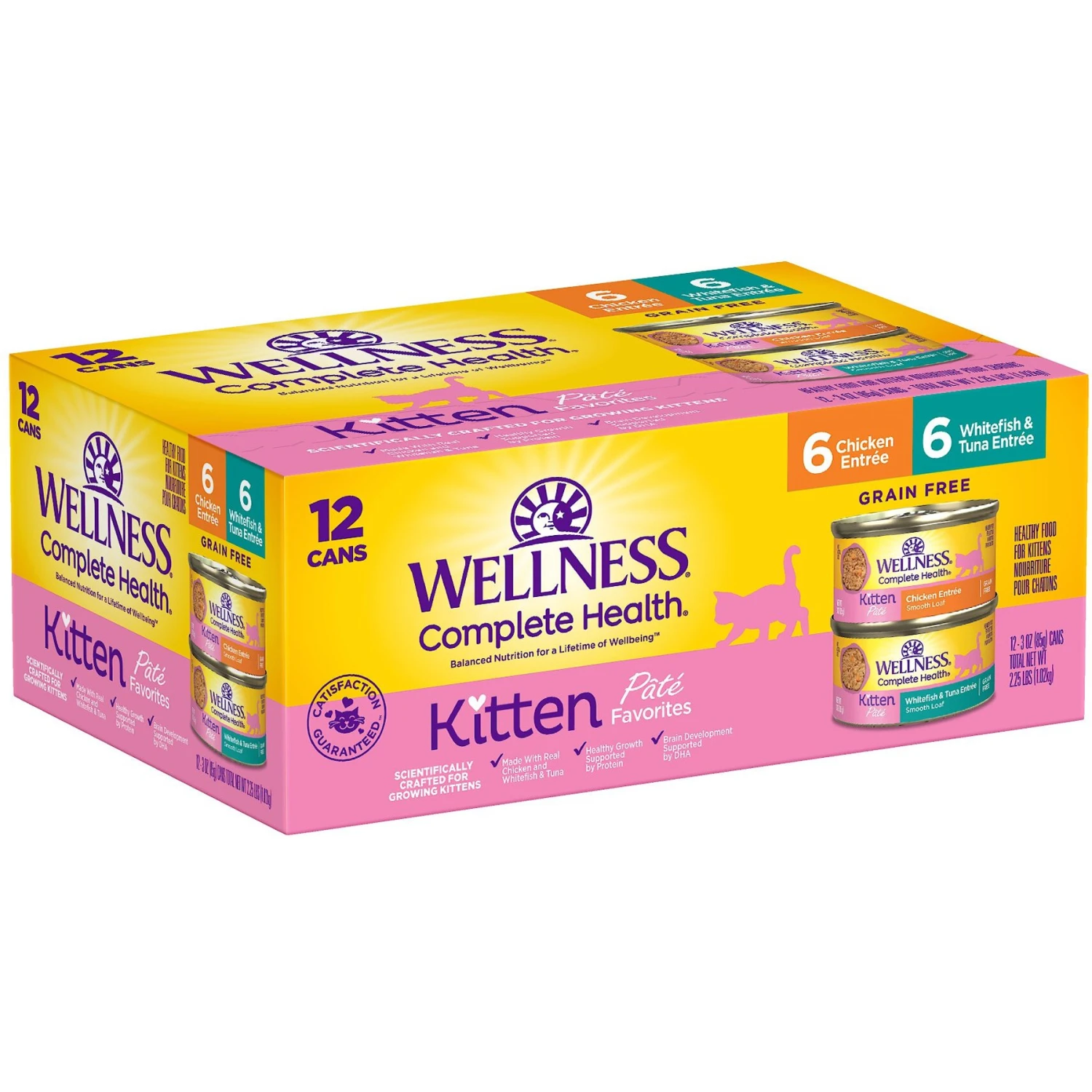 Wellness Complete Health Kitten Variety Pack Grain-Free Canned Cat Food, 3-oz, Case Of 12 1 Wellness Complete Health Kitten Variety Pack Grain-Free Canned Cat Food, 3-oz, Case Of 12