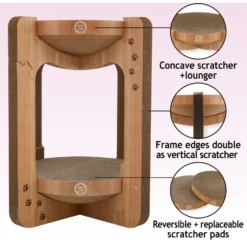 Necoichi Cozy Cat Scratcher Tower Toy -Wellness Sales 336322 PT2. AC SS1800 V1674730081