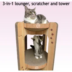 Necoichi Cozy Cat Scratcher Tower Toy -Wellness Sales 336322 PT5. AC SS1800 V1674730084
