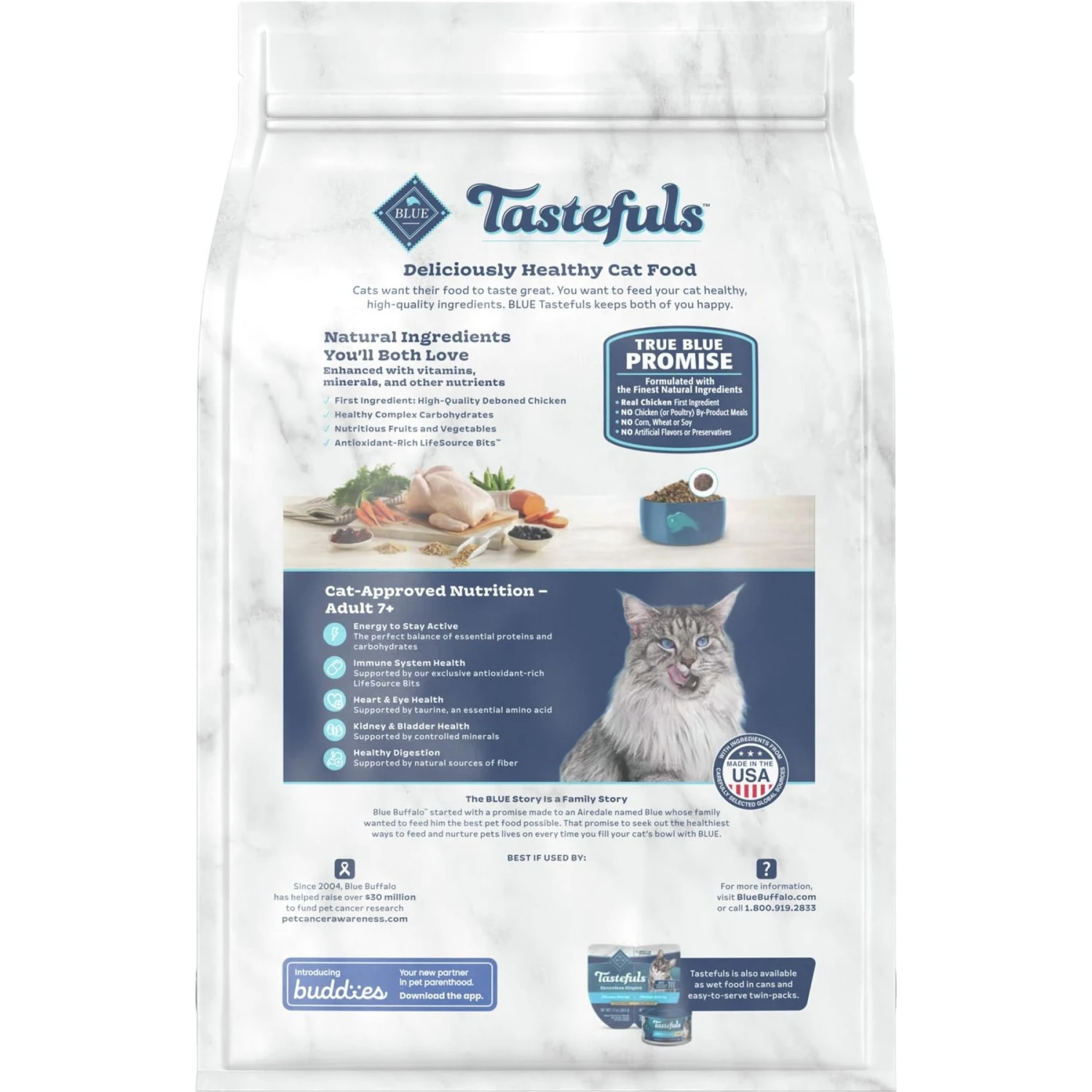 Blue Buffalo Tastefuls Natural Chicken Adult 7+ Dry Cat Food & Blue Buffalo Indoor Hairball & Weight Control Chicken & Brown Rice Recipe Adult Dry Cat Food 3 Blue Buffalo Tastefuls Natural Chicken Adult 7+ Dry Cat Food & Blue Buffalo Indoor Hairball & Weight Control Chicken & Brown Rice Recipe Adult Dry Cat Food - Image 3