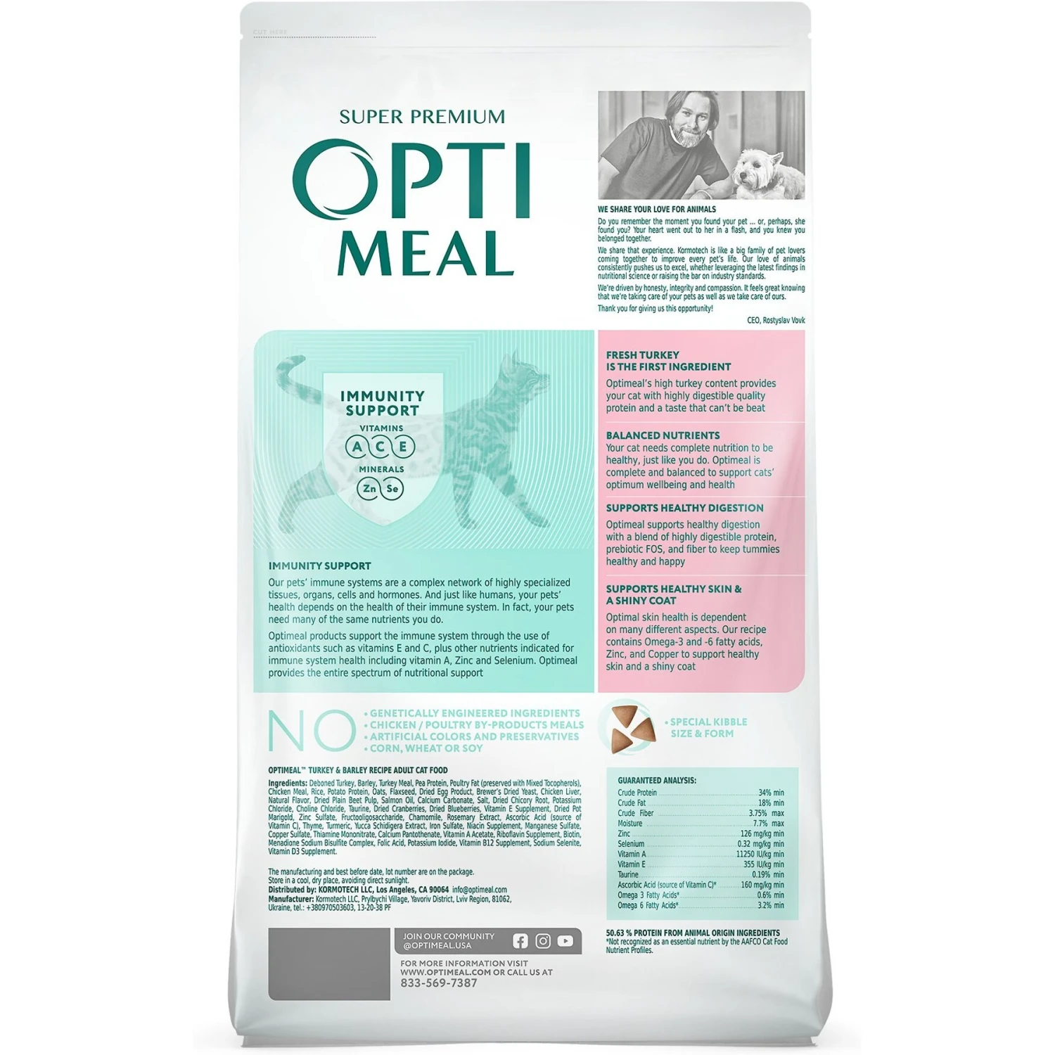Optimeal Nutrient Balance Turkey & Barley Recipe Adult Dry Cat Food 2 Optimeal Nutrient Balance Turkey & Barley Recipe Adult Dry Cat Food - Image 2