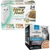 Fancy Feast Classic Seafood Feast Variety Pack Canned Cat Food & American Journey Landmark Broths Seafood Variety Pack Wet Cat Food Complement Pouches