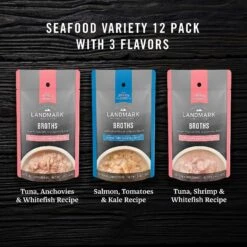 Fancy Feast Classic Seafood Feast Variety Pack Canned Cat Food & American Journey Landmark Broths Seafood Variety Pack Wet Cat Food Complement Pouches -Wellness Sales 353371 PT6. AC SS1800 V1639534311