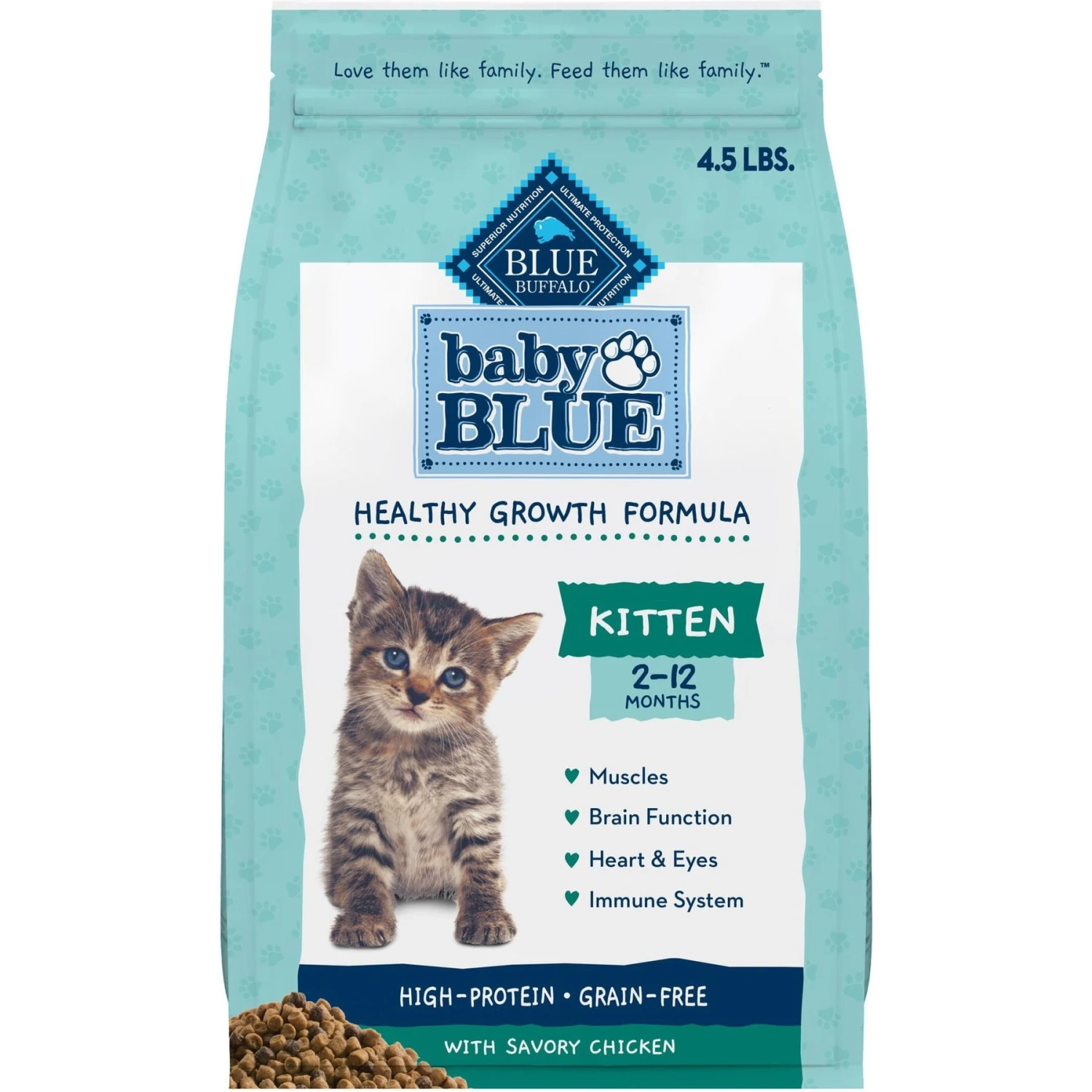 Blue Buffalo Baby Blue Healthy Growth Formula Grain-Free High Protein Chicken & Pea Recipe Kitten Dry Food 1 Blue Buffalo Baby Blue Healthy Growth Formula Grain-Free High Protein Chicken & Pea Recipe Kitten Dry Food