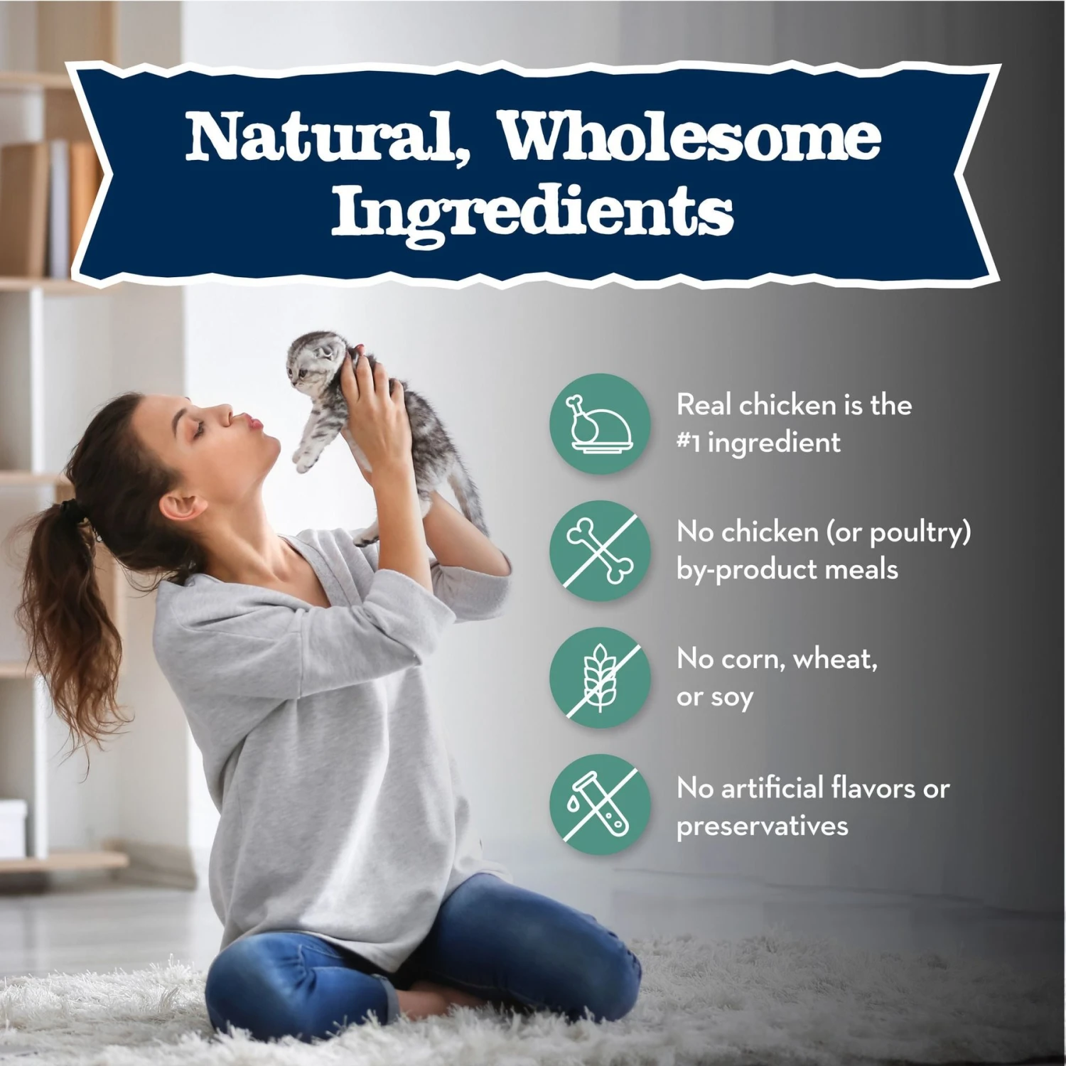 Blue Buffalo Baby Blue Healthy Growth Formula Grain-Free High Protein Chicken & Pea Recipe Kitten Dry Food 6 Blue Buffalo Baby Blue Healthy Growth Formula Grain-Free High Protein Chicken & Pea Recipe Kitten Dry Food - Image 6