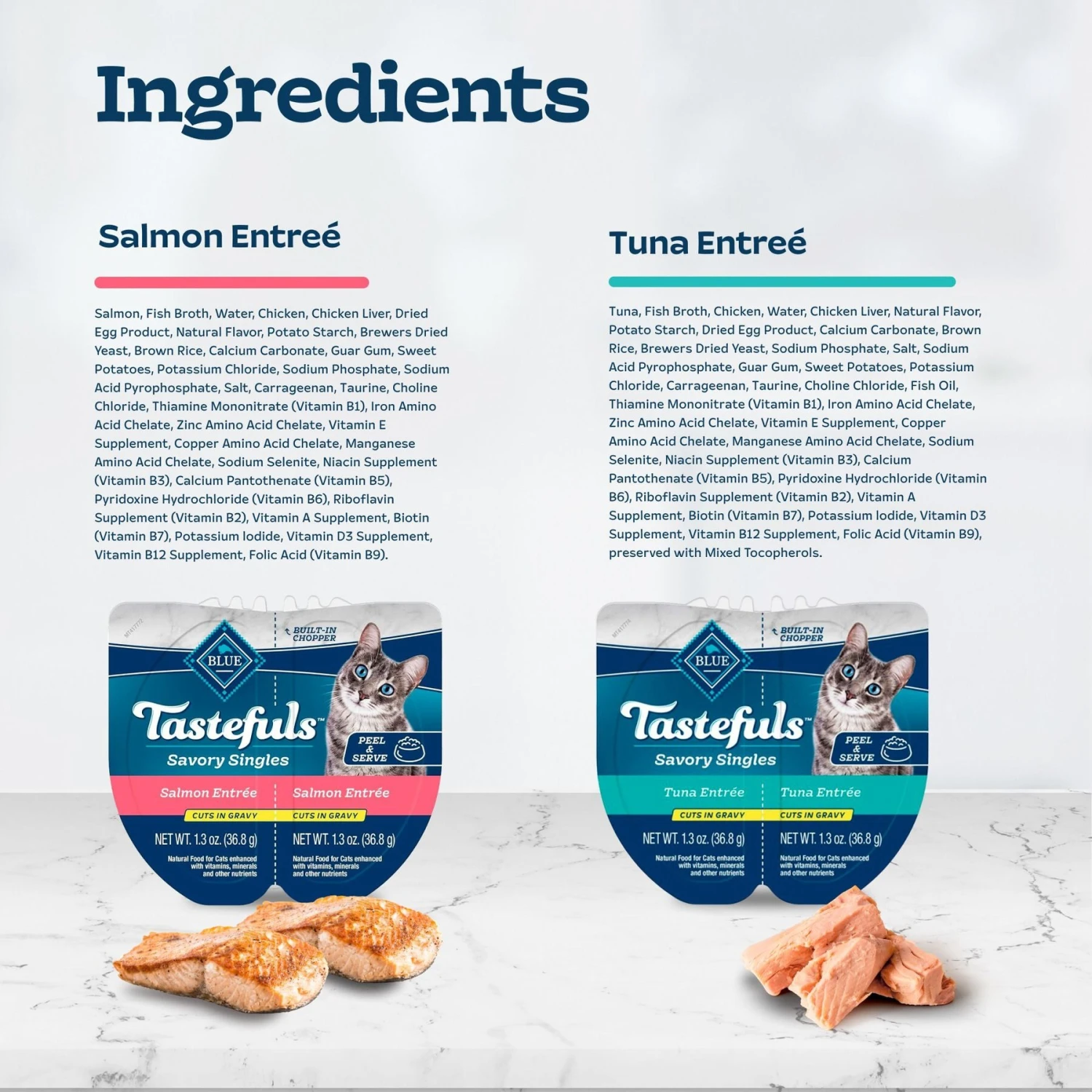 Blue Buffalo Tastefuls Savory Singles Salmon & Tuna Entrée Cat Food, 2.6-oz Cup, 24 Count 4 Blue Buffalo Tastefuls Savory Singles Salmon & Tuna Entrée Cat Food, 2.6-oz Cup, 24 Count - Image 4