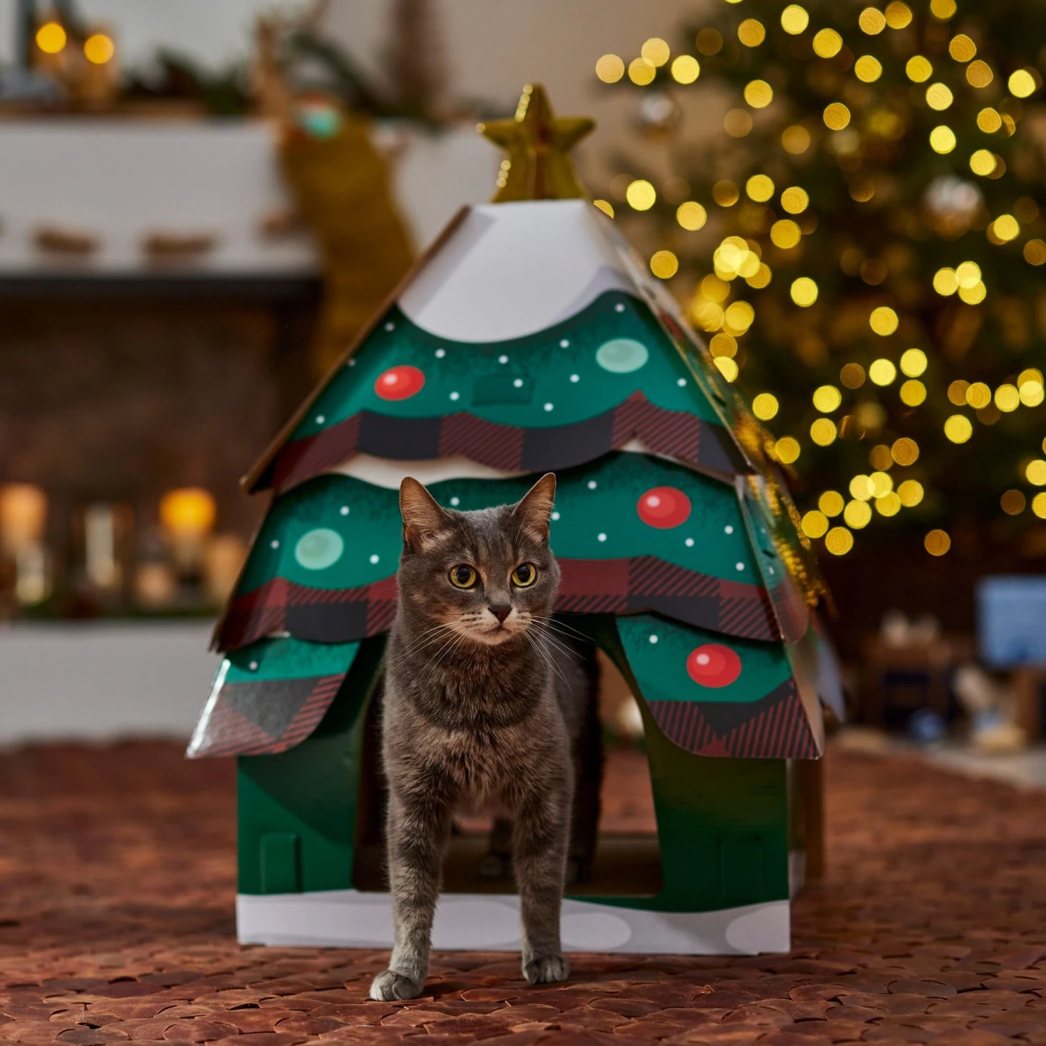 Frisco Holiday Christmas Tree Cardboard Cat House 5 Frisco Holiday Christmas Tree Cardboard Cat House - Image 5